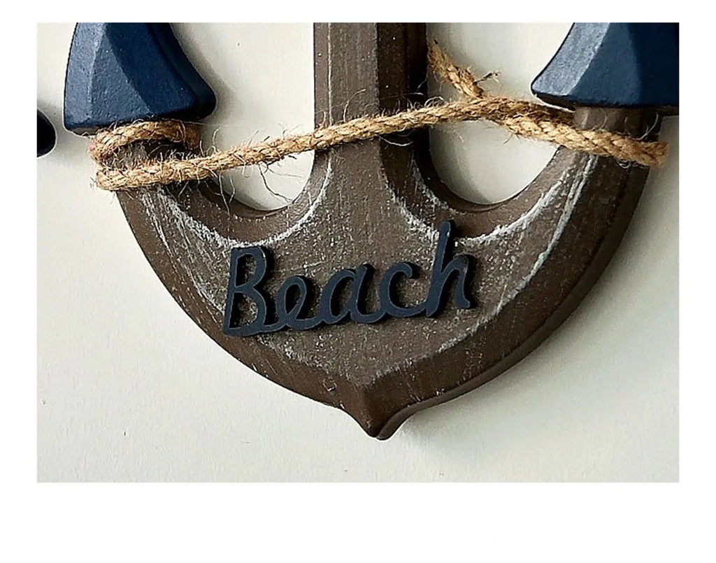 2PCS Nautical Ship Wheel and Anchor Wall Decor