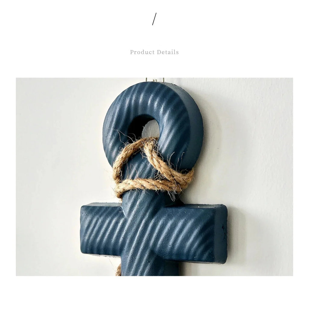 2PCS Nautical Ship Wheel and Anchor Wall Decor