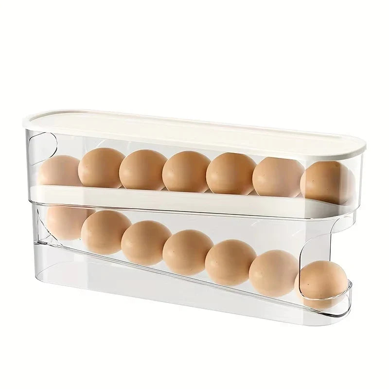 2-Tier Automatic Rolling Egg Storage Box