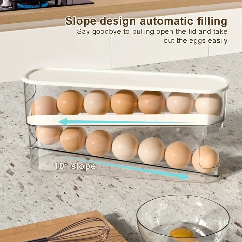 2-Tier Automatic Rolling Egg Storage Box